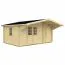 Holz-Gartenhaus 4,7 x 4,91 Meter (inkl. Dach) | 1 Fenster | 70 mm Blockbohlen |natur unbehandelt | Satteldach | inkl. Fußboden | aus nordischer Fichte Abbildung
