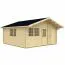 Holz-Gartenhaus 5,95 x 5,49 Meter (inkl. Dach) | 2 Fenster | 70 mm Blockbohlen |natur unbehandelt | Satteldach | inkl. Fußboden | aus nordischer Fichte Abbildung