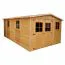 Gerätehaus, Gartenschuppen, Gartenhaus - 5 x 3 Meter - aus Holz / Blockbohlen - inkl. Dachpappe - Satteldach Abbildung