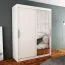 150 cm breiter Kleiderschrank mit 5 Fächern und 2 Türen | Farbe: Weiß Abbildung