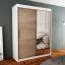150 cm breiter Kleiderschrank mit 5 Fächern und 2 Türen | Farbe: Sonoma Eiche / Weiß Abbildung