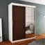 150 cm breiter Kleiderschrank mit 5 Fächern und 2 Türen | Farbe: Weiß / Schwarz Abbildung