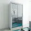 100 cm breiter Kleiderschrank mit 5 Fächern und 2 Türen | Farbe: Weiß Abbildung