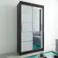 100 cm breiter Kleiderschrank mit 5 Fächern und 2 Türen | Farbe: Weiß / Schwarz Abbildung