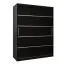 150 cm breiter Kleiderschrank mit 5 Fächern und 2 Türen | Farbe: Schwarz Abbildung