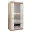 100 cm breiter Kleiderschrank mit 2 Türen | 5 Fächer | Farbe: Sonoma Eiche / Weiß Abbildung
