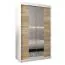 120 cm breiter Kleiderschrank mit 2 Türen | 5 Fächer | Farbe: Sonoma Eiche / Weiß Abbildung
