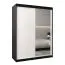 150 cm breiter Kleiderschrank mit 5 Fächern und 2 Türen | Farbe: Weiß / Schwarz Abbildung