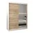 150 cm breiter Kleiderschrank mit 5 Fächern und 2 Türen | Farbe: Sonoma Eiche / Weiß Abbildung