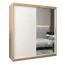 180 cm breiter Kleiderschrank mit 10 Fächern und 2 Türen | Farbe: Sonoma Eiche / Weiß Abbildung
