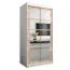 1 Meter breiter Kleiderschrank mit 2 Türen | Farbe: Sonoma Eiche / Weiß Abbildung