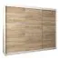 Großer 250 cm breiter Kleiderschrank mit 10 Fächern und 3 Türen | Farbe: Sonoma Eiche / Weiß Abbildung