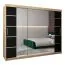 Großer 250 cm breiter Kleiderschrank mit 3 Türen | 10 Fächer | Farbe: Sonoma Eiche Abbildung
