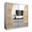 2 Meter breiter Kleiderschrank mit 2 Türen | Farbe: Sonoma Eiche / Weiß Abbildung