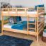 Stockbett für Kinder 160 x 190 cm | Massivholz: Buche | Natur Lackiert | umbaubar in 2 Einzelbetten | inkl. Rollroste Abbildung