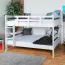 Stockbett für Kinder 160 x 190 cm | Massivholz: Buche | Weiß Lackiert | umbaubar in 2 Einzelbetten | inkl. Rollroste Abbildung