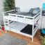 Stockbett für Kinder 160 x 190 cm | Massivholz: Buche | Weiß Lackiert | umbaubar in 2 Einzelbetten | inkl. Rollroste Abbildung
