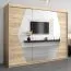 Großer 250 cm breiter Kleiderschrank mit 3 Türen | 10 Fächer | Farbe: Sonoma Eiche Abbildung