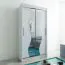 1 Meter breiter Kleiderschrank mit 2 Türen | Farbe: Weiß Abbildung