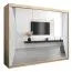 Großer 250 cm breiter Kleiderschrank mit 3 Türen | 10 Fächer | Farbe: Sonoma Eiche / Weiß Abbildung