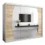 Großer 250 cm breiter Kleiderschrank mit 10 Fächern und 3 Türen | Farbe: Sonoma Eiche / Weiß Abbildung