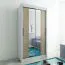 1 Meter breiter Kleiderschrank mit 2 Türen | Farbe: Sonoma Eiche / Weiß Abbildung