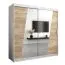 2 Meter breiter Kleiderschrank mit 2 Türen | Farbe: Sonoma Eiche / Weiß Abbildung