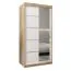 1 Meter breiter Kleiderschrank mit 2 Türen | Farbe: Sonoma Eiche / Weiß Abbildung