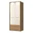 92 cm breiter Kleiderschrank mit 2 Türen und 2 Schubladen | Farbe: Beige | Tiefe: 56 cm Abbildung