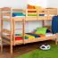 Stockbett für Kinder 90 x 200 cm | Massivholz: Buche | Natur Lackiert | umbaubar in 2 Einzelbetten | inkl. Rollroste Abbildung