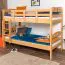 Stockbett für Kinder 90 x 190 cm | Massivholz: Buche | Natur Lackiert | umbaubar in 2 Einzelbetten | inkl. Rollroste Abbildung