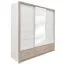 229 cm breiter Kleiderschrank mit 3 Türen, 5 Fächern und 3 Schubladen | Farbe: Eiche / Weiß | Tiefe: 64 cm Abbildung