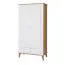 Kleiderschrank | 2 Drehtüren | 1 Schublade | 1 Fach | mit Kleiderstange | 94 cm breit | Farbe: Eiche / Weiß Abbildung