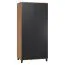 93 cm breiter Kleiderschrank mit 2 Türen | Farbe: Eiche / Schwarz Abbildung