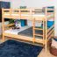 Etagenbett für Kinder 140 x 190 cm | Massivholz: Buche | Natur Lackiert | umbaubar in 2 Einzelbetten | inkl. Rollroste Abbildung