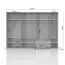 Kleiderschrank | 7 Drehtüren | 2 Schubladen | 10 Fächer | mit 4 Kleiderstangen | 322 cm breit | Farbe: Weiß Abbildung