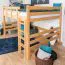 Hochbett für Kinder 160 x 190 cm | Massivholz: Buche | Natur Lackiert | umbaubar in Einzelbett | Premium-Qualität | inkl. Rollrost Abbildung