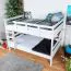 Weißes Stockbett 160 x 190 cm | Massivholz: Buche | umbaubar in zwei Einzelbetten | inkl. Rollroste Abbildung