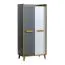 Wohnzimmer - Kleiderschrank, Farbe: Weiß / Eiche / Anthrazit - Abmessungen: 195 x 90 x 55 cm (H x B x T) Abbildung