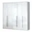 Schlafzimmer - Kleiderschrank Hochglanz, Farbe: Weiß / Weiß - 224 x 227 x 56 cm (H x B x T) Abbildung