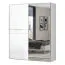 Kleiderschrank mit Spiegel, Farbe: Weiß / Weiß Hochglanz - 224 x 182 x 61 cm (H x B x T) Abbildung