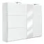 Kleiderschrank Weiß Hochglanz mit Spiegel, Abmessung: 222 x 269 x 64 cm (H x B x T) Abbildung