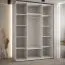 Schiebetürenschrank mit Spiegeln Mina in Schwarz/Weiß, auch für Wohnzimmer geeignet, Anti Staubbürsten, schwarze Metallgriffe, 235,2 x 180 x 60 cm