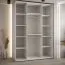 Schiebetürenschrank mit Spiegeln Mina, in Weiß/Eiche, Metallgriffe in schwarz,auch für Wohnzimmer geeignet, viel Stauraum, 235,2 x 160 x 60 cm