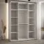 Kleiderschrank mit Spiegel Mina, in Weiß/Eiche, Metallgriffe in schwarz gehalten, platzsparend, auch für Wohnzimmer geeignet, 235,2 x 170 x 60 cm