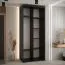 Schiebetürenschrank Mina mit Spiegel, in Schwarz/Weiß, auch für Wohnzimmer geeignet, Anti Staubbürsten, platzsparend, 235,2 x 100 x 60 cm, viel Stauraum