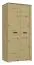 Schlafzimmer - Kleiderschrank, Farbe: Eiche / Grau - 197 x 91 x 56 cm (H x B x T)