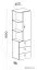 Jugendzimmer - Schrank Aalst 07, Farbe: Eiche / Creme / Schwarz - Abmessungen: 160 x 45 x 40 cm (H x B x T)