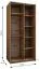 Kleiderschrank / Schiebetürenschrank | ABS-Kantenschutz | 2 Kleiderstangen | 6 Fächer | 2 Schiebetüren | 245,5 x 110 x 64 cm | Farbe: Schwarz | Soft-Close