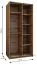 Kleiderschrank / Schiebetürenschrank | 2 Kleiderstangen | 245,5 x 100 x 64 cm | 6 Einlegeböden | 6 Fächer | 2 Schiebetüren | Farbe: Eiche Artisan